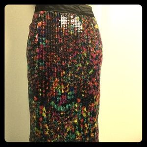 Lane Bryant 14 sequin color palette skirt